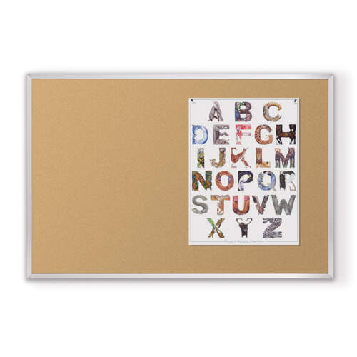 Valu-Tak Natural Cork Tackboard with Aluminum Trim