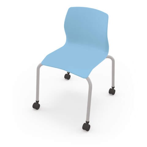 MooreCo Seed 4-Leg Caster Chair – 16″ (Light Blue)
