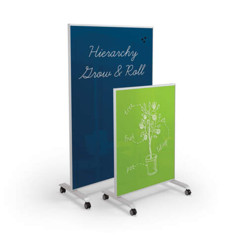 Hierarchy Grow & Roll Mobile Magnetic Glass Board