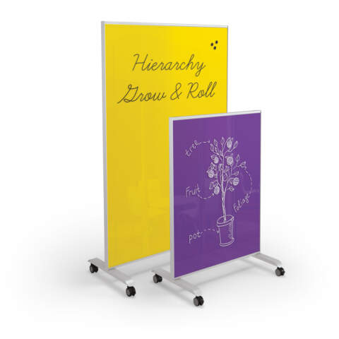 Hierarchy Grow & Roll Mobile Magnetic Glass Board