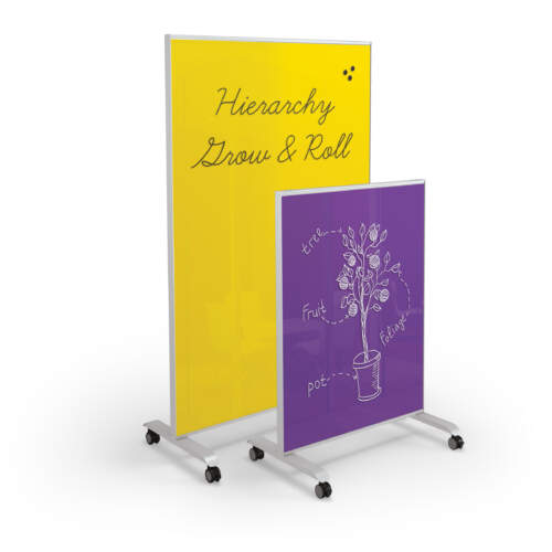 Hierarchy Grow & Roll Mobile Magnetic Glass Board