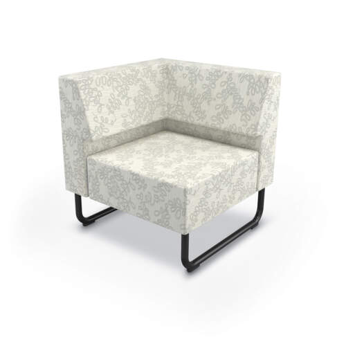 Akt Lounge Corner Chair with Black Sled Base