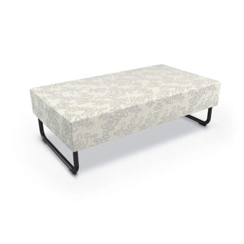 Akt Lounge Bench with Black Sled Base