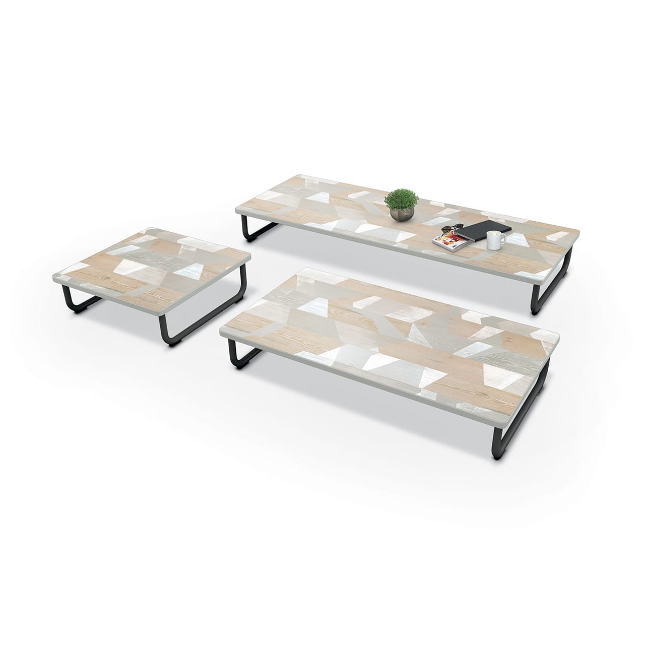 Akt Lounge Table with Black Sled Base