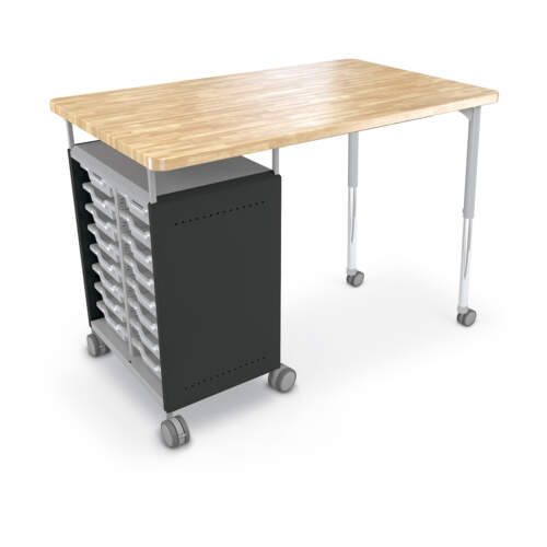 Compass Single Cabinet Teacher Workstation – Butcher Block Top
