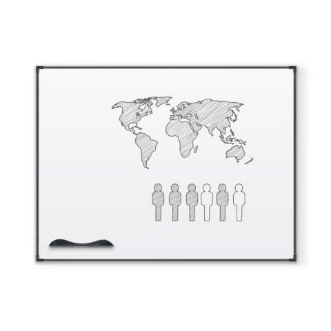 Porcelain Steel Whiteboard – Ultra Trim (Black)