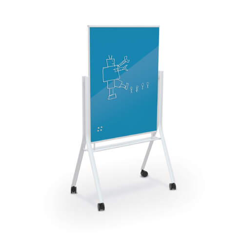 Visionary® Curve Colors Mobile Magnetic Glass Board