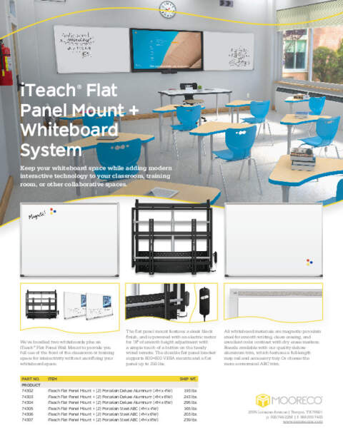 iTeach Flat Panel Mount + Whiteboard System Flyer