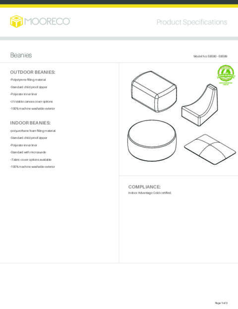 Beanies by MooreCo Spec Sheet