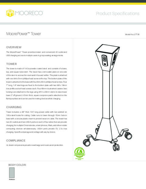 MoorePower Tower Spec Sheet