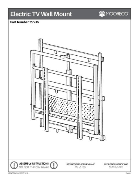 iTeach Flat Panel Wall Mount Assembly Instructions