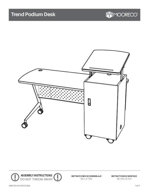 Trend Podium Desk Assembly Instructions