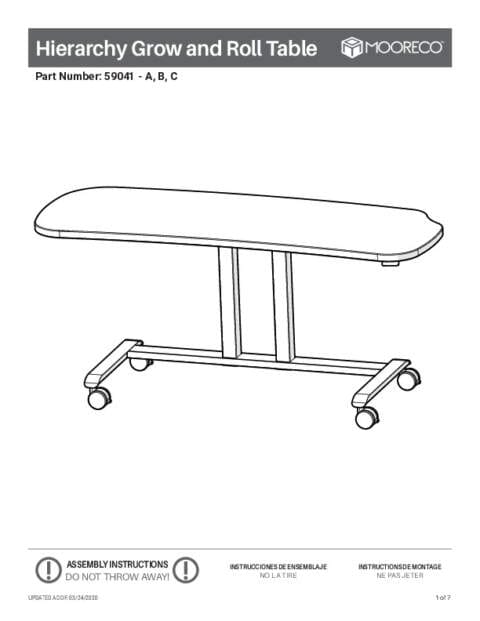 Hierarchy Grow & Roll Table Assembly Instructions