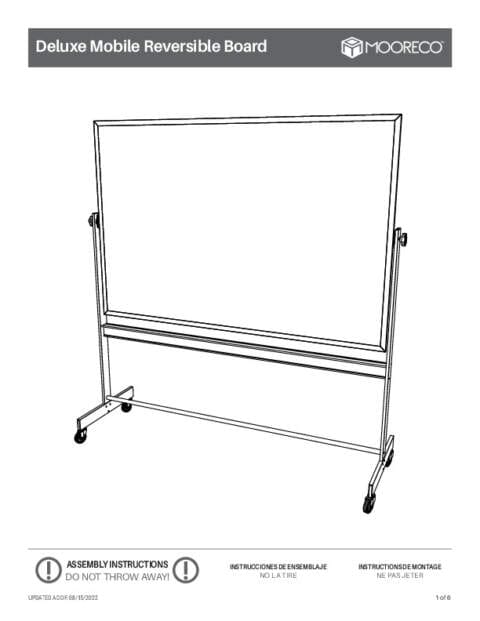 Deluxe Mobile Reversible Board Assembly Instructions