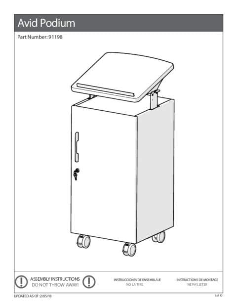 Avid Podium Assembly Instructions