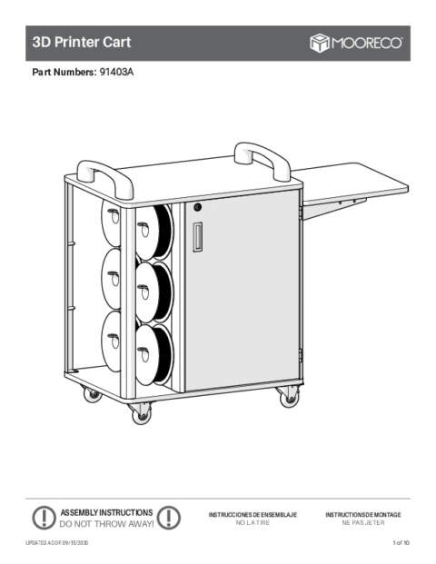 3D Printer Cart Assembly Instructions