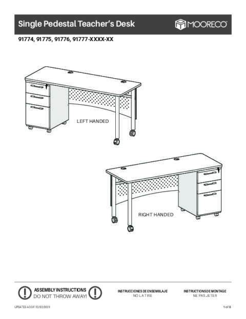 Avid Modular Desk System 91774–91777 Assembly Instructions