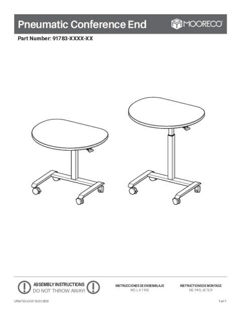Avid Modular Desk System 91783 Assembly Instructions