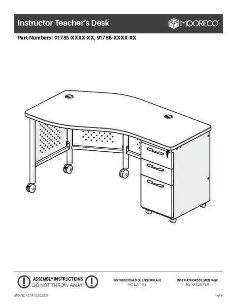Avid Modular Desk System 91785–91786 Assembly Instructions
