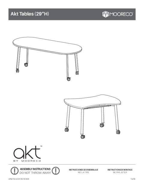 Akt Table Assembly Instructions (29″, 36″, 42″)