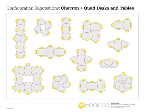 Chevron + Quad Desk and Table Configurations