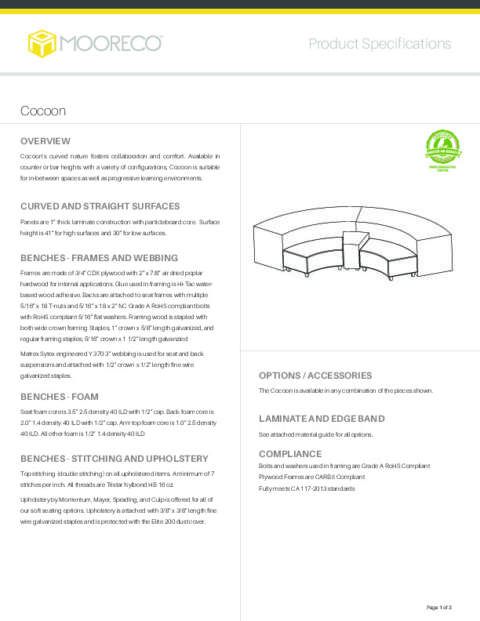 Cocoon Spec Sheet