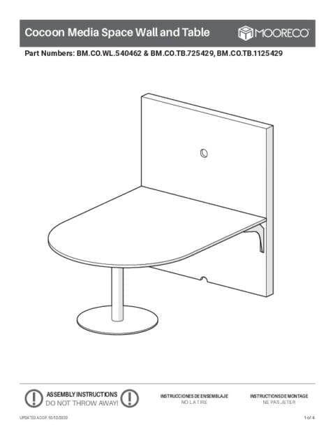 Cocoon Media Space Wall + Table Assembly Instructions