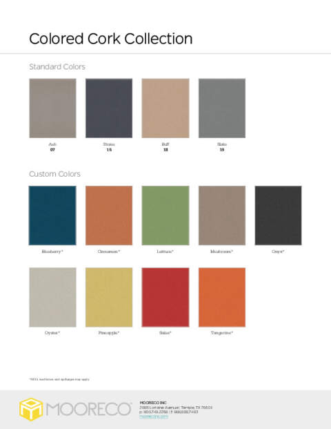 Colored Cork Swatch Card