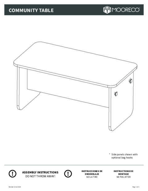 Community Table Assembly Instructions