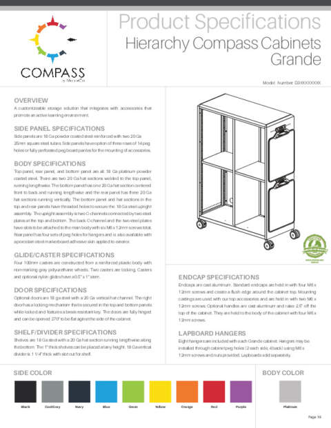 Compass Cabinet Grande Spec Sheet