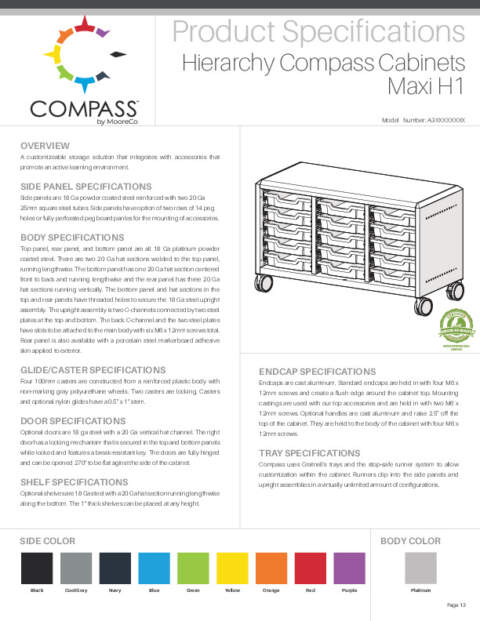 Compass Cabinet Maxi H1 Spec Sheet