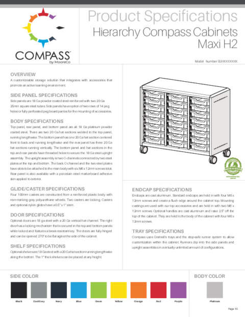 Compass Cabinet Maxi H2 Spec Sheet