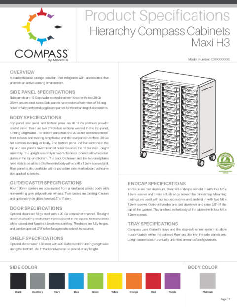 Compass Cabinet Maxi H3 Spec Sheet