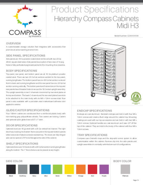 Compass Cabinet Midi H3 Spec Sheet