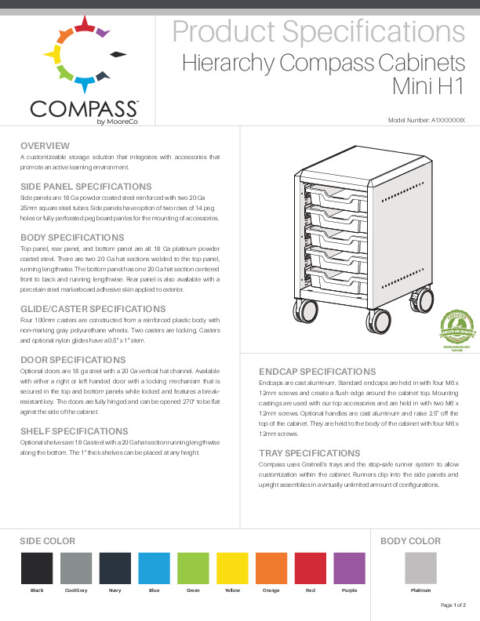 Compass Cabinet Mini H1 Spec Sheet