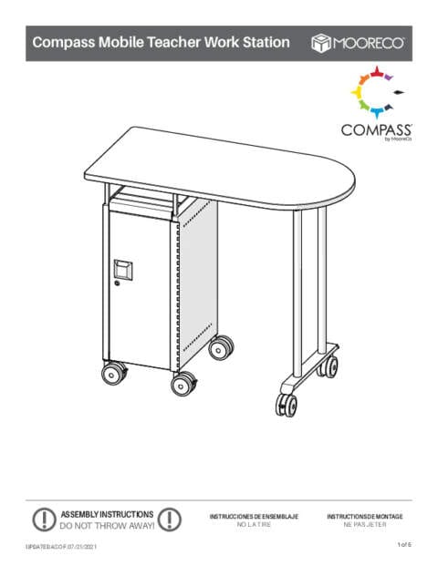 Compass Mobile Teacher Workstation Assembly Instructions