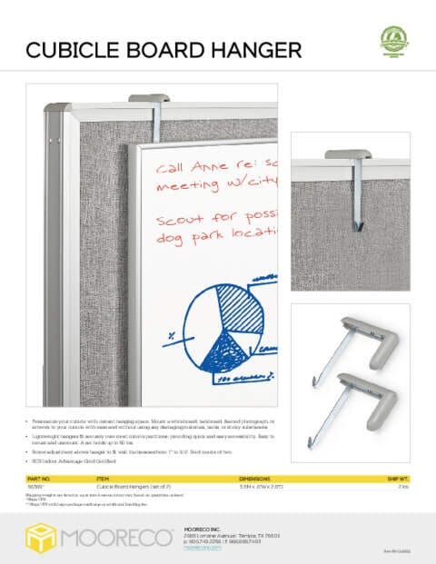 Cubicle Board Hanger Feature Sheet