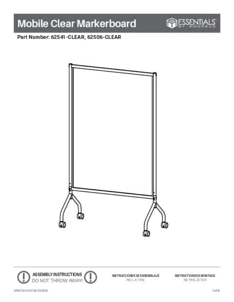 Essentials Mobile Clear Divider Assembly Instructions
