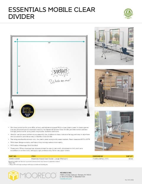 Essentials Mobile Clear Divider Feature Sheet