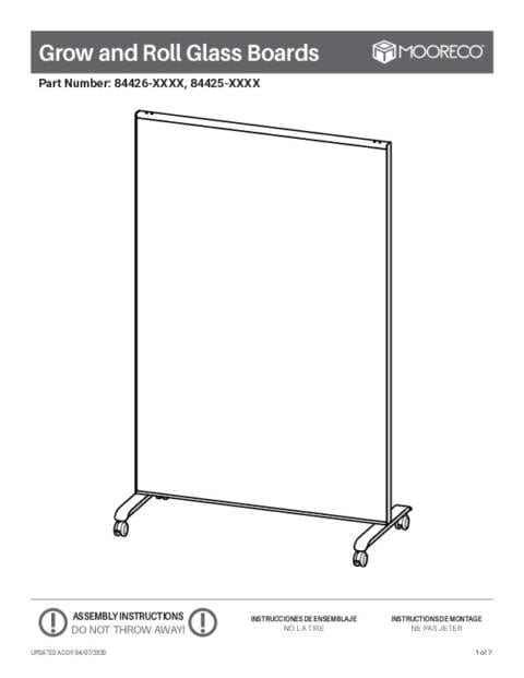 Hierarchy Grow & Roll Mobile Glass Board Assembly Instructions