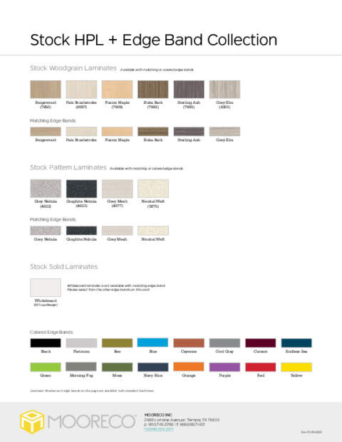 Soft Seating HPL + Edge Band Swatch Card