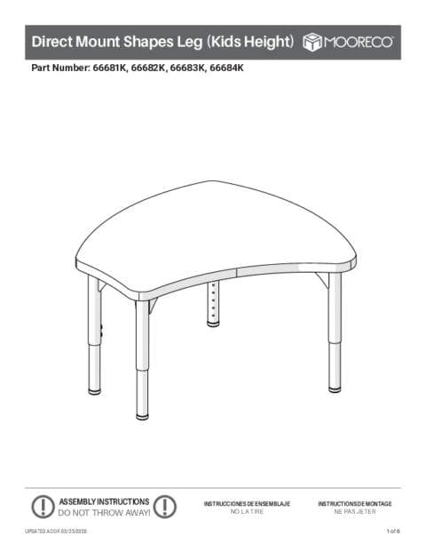 Youth Height Hierarchy Leg Assembly Instructions