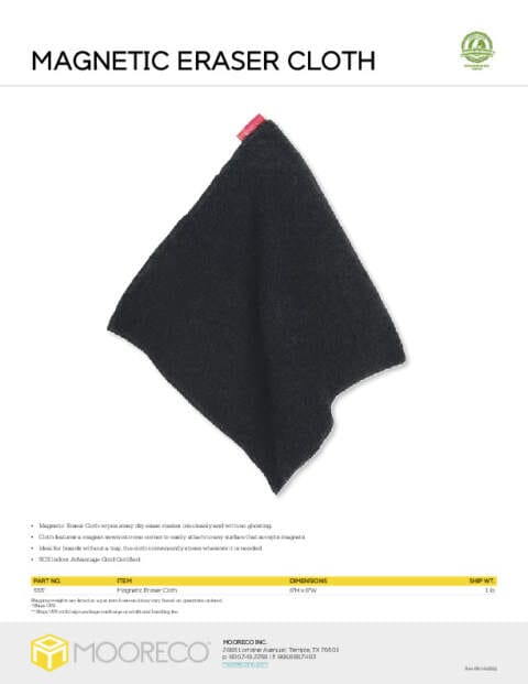 Magnetic Eraser Cloth Feature Sheet