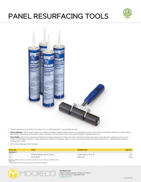 Panel Resurfacing Tools Feature Sheet