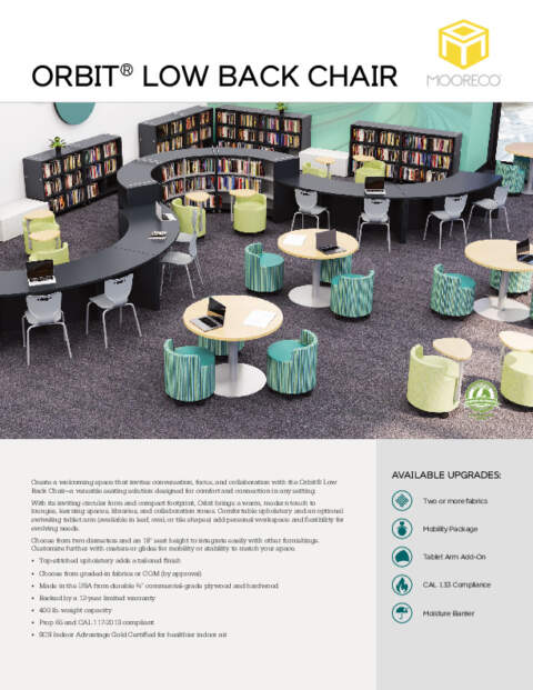 Orbit Low Back Chair Feature Sheet