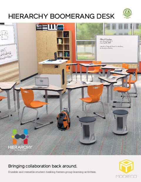 Hierarchy Boomerang Desk Feature Sheet