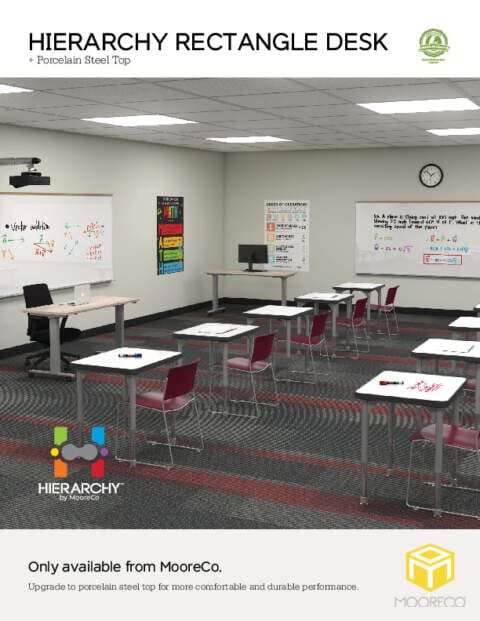 Hierarchy Rectangle Desk + Porcelain Steel Top Feature Sheet
