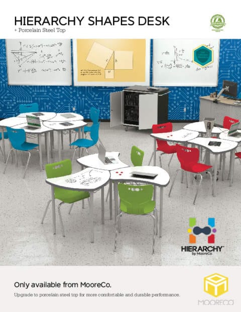 Hierarchy Shapes Desk + Porcelain Steel Top Feature Sheet