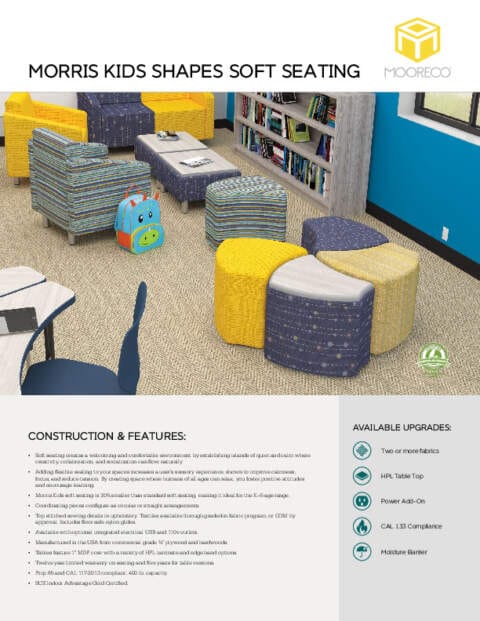 Morris Kids Shapes Soft Seating Feature Sheet