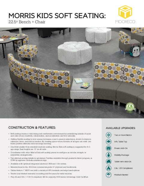 Morris Kids Soft Seating 22.5º Feature Sheet